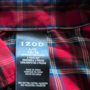 Izod Red and Blue Checkered Shirt